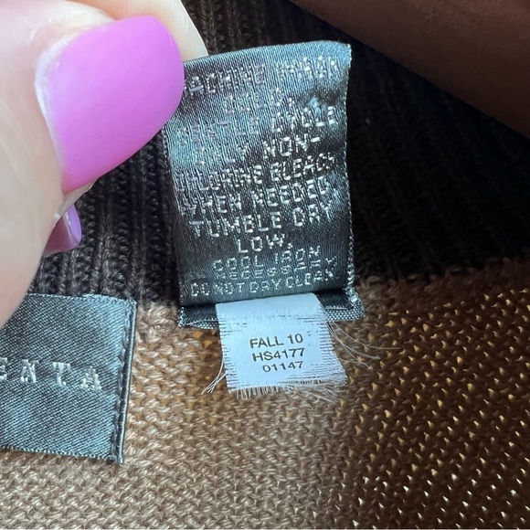 Oscar de la Renta Men’s Tan Quarter Zip Sweater, Size Medium - Picture 7 of 9